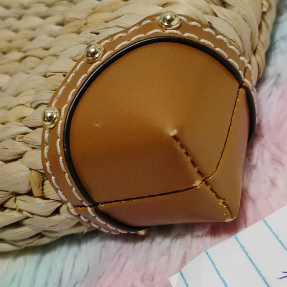 NWOT Michael Kors Malibu Straw Watermelon XL Zip Clutch - Picture 11 of 12